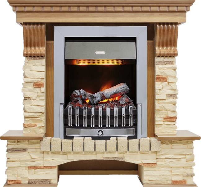 Каминокомплект Dimplex Pierre Luxe - Дуб / Сланец с очагом Danville Chrome FB2