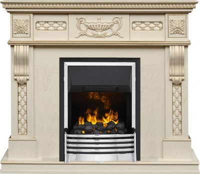 Каминокомплект Dimplex Corsica - Слоновая кость с патиной с очагом Flagstaff