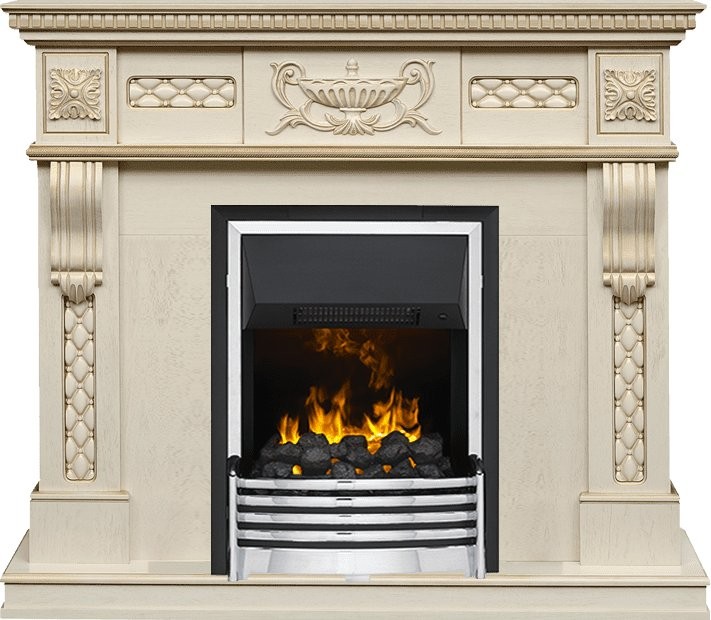 Каминокомплект Dimplex Corsica - Слоновая кость с патиной с очагом Flagstaff
