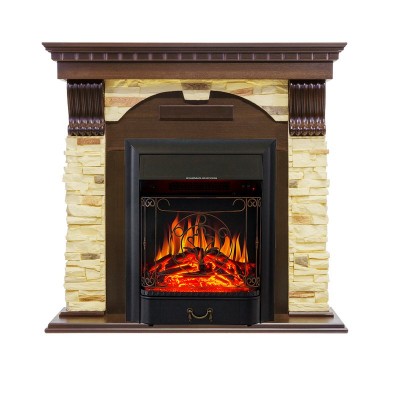Каминокомплект Royal Flame Dublin - Темный дуб / Сланец с очагом Majestic FX Black
