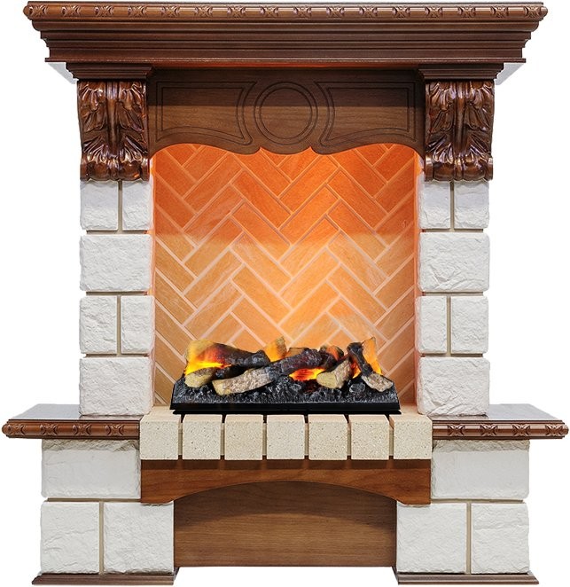 Каминокомплект Dimplex Pierre Luxe - Дуб / Шампань h=975мм с очагом Cassette 400 LNH-INT (с дровами)