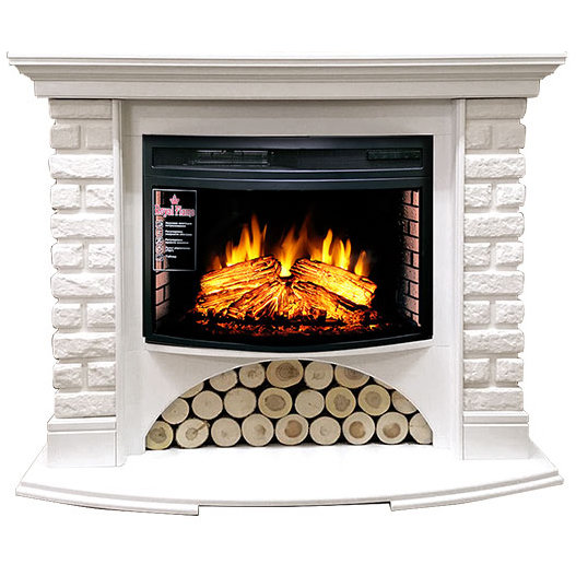 Портал электрокамина Royal Flame Village Dioramic 25 FX кирпич белый/белый