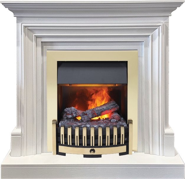 Каминокомплект Dimplex Bradford - Белый с очагом Danville Brass FB2