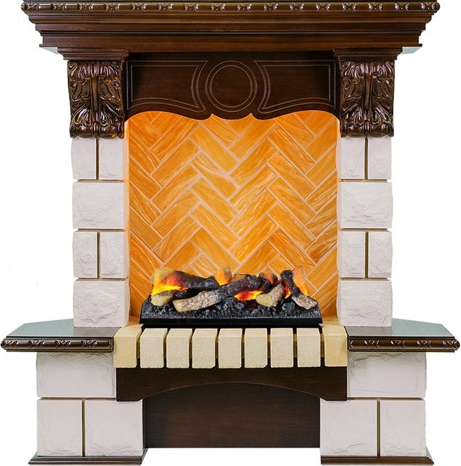 Каминокомплект Dimplex Pierre Luxe - Темный дуб / Шампань (Высота 975мм) Cassette 400 LNH-INT дрова