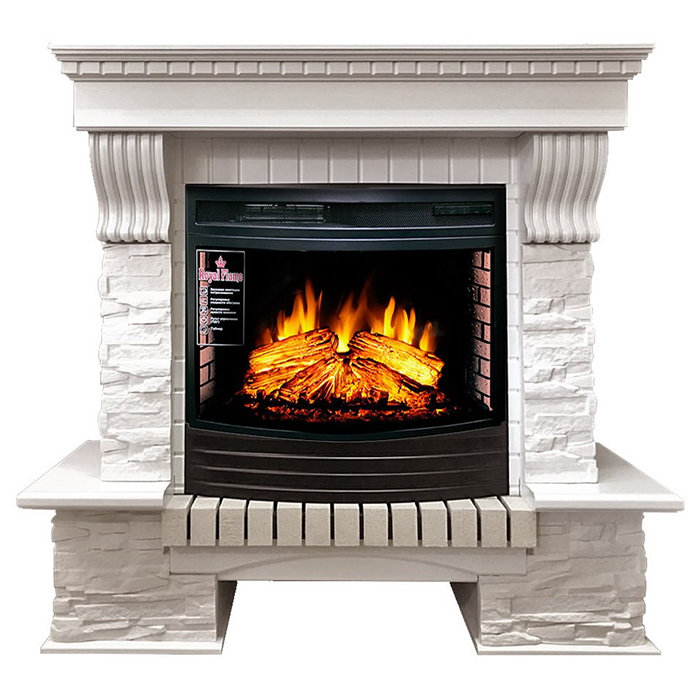 Портал электрокамина Royal Flame Pierre Luxe Dioramic 25 FX сланец белый/белый