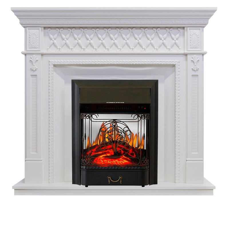 Каминокомплект Royal Flame Alexandria - Белый дуб с очагом Majestic FX M Black
