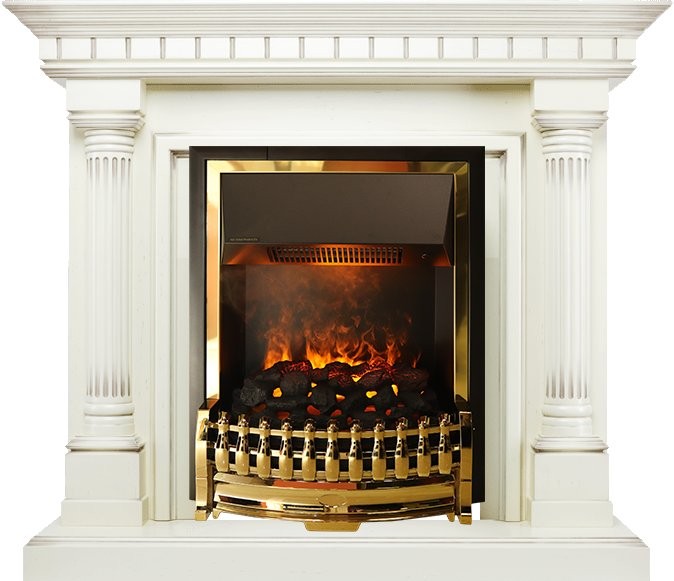 Каминокомплект Dimplex Dallas - Слоновая кость с патиной с очагом Atherton