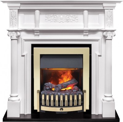 Каминокомплект Dimplex Oxford - Белый с очагом Danville Brass FB2