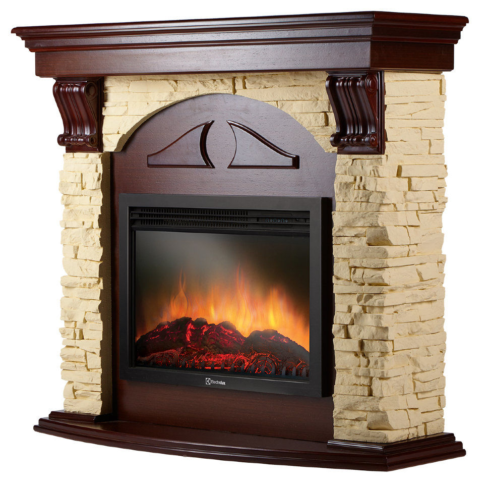 Electrolux Torre 25S камень слоновая кость, шпон темный дуб с очагом EFP/P-2520LS