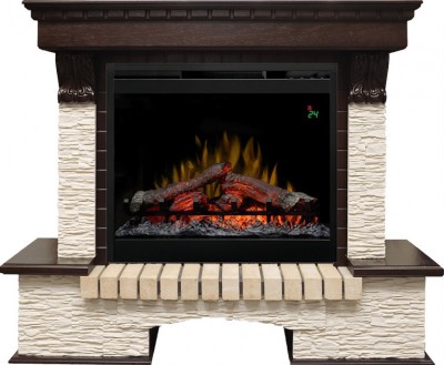 Каминокомплект Dimplex Pierre Luxe угловой - Темный дуб / Сланец мелкий с очагом Symphony 26'' DF2624-L