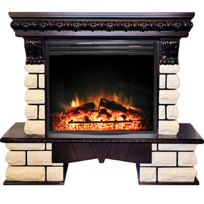 Портал Royal Flame Pierre Luxe LORD - Темный дуб / Белый