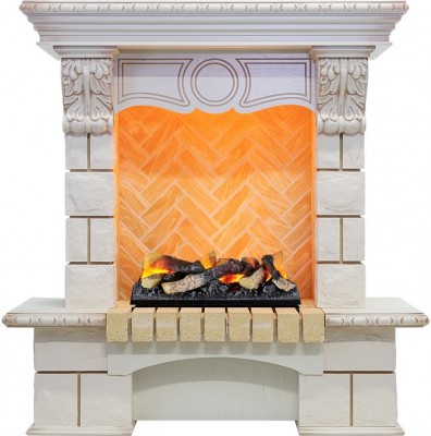 Каминокомплект Dimplex Pierre Luxe - Слоновая кость / Шампань h=975 мм с Cassette 400 LNH-INT дрова