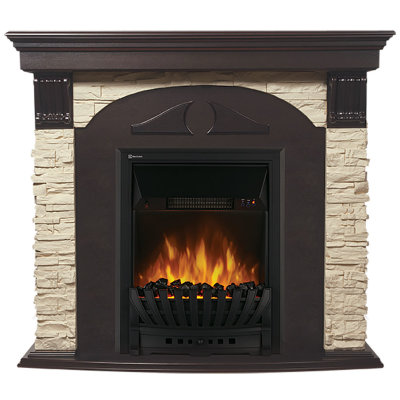 Electrolux Torre Classic камень слоновая кость, шпон темный дуб с очагом EFP/P-1020LS