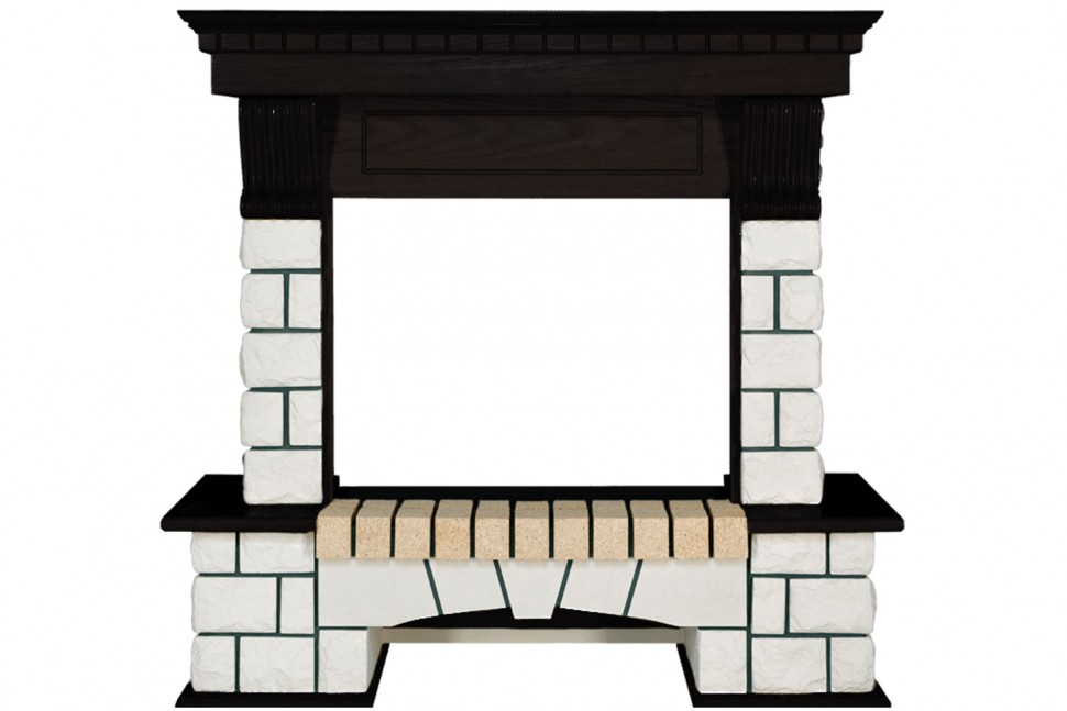 Портал электрокамина Royal Flame Pierre Luxe - Белый / Венге