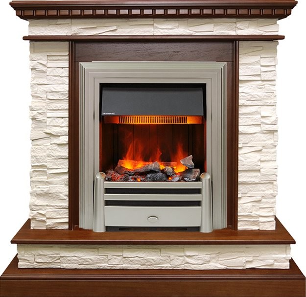 Каминокомплект Dimplex Calgary - Дуб / Сланец белый с очагом Chesford