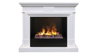 Камин электрический RealFlame Marco 26 WT с очагом 3D Cassette 630 + Black вставка