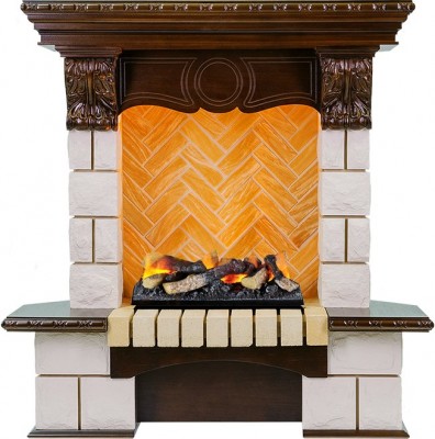 Каминокомплект Dimplex Pierre Luxe угловой - Темный дуб / Шампань 975мм с Cassette 400 LNH-INT дрова