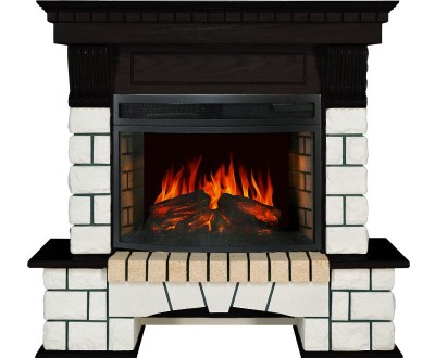 Каминокомплект Royal Flame Pierre Luxe - Белый / Венге с очагом Dioramic 25 LED FX