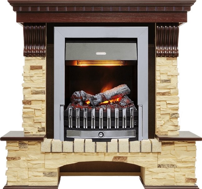 Каминокомплект Dimplex Pierre Luxe - Темный дуб / Сланец с очагом Danville Chrome FB2