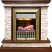 Каминокомплект Dimplex Calgary - Дуб / Сланец белый с очагом Danville Antique Brass FB2