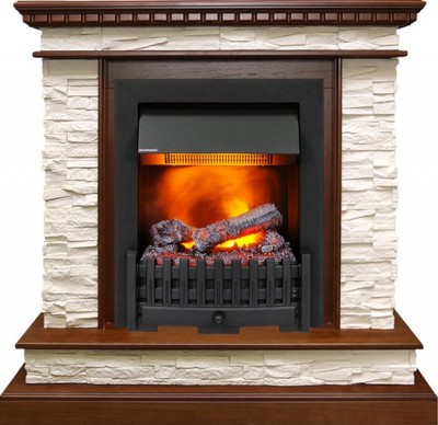 Каминокомплект Dimplex Calgary - Дуб / Сланец белый с очагом Danville Black FB2