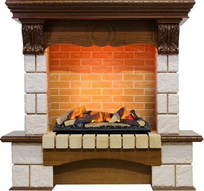 Каминокомплект Dimplex Pierre Luxe - Дуб / Шампань h=1035 мм с очагом Cassette 600 LNH-INT дрова