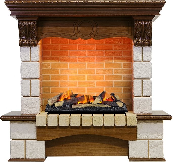 Каминокомплект Dimplex Pierre Luxe - Дуб / Шампань h=1035 мм с очагом Cassette 600 LNH-INT дрова