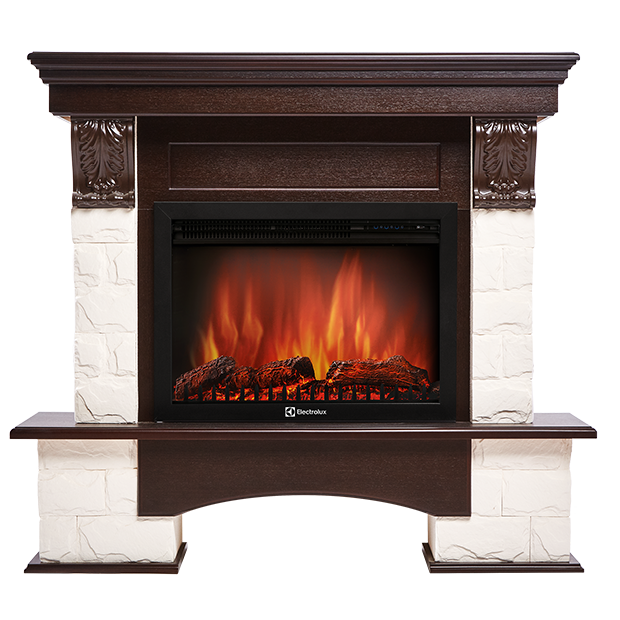 Портал Firelight Forte 25S камень белый, темный дуб