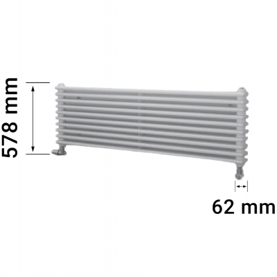 Zehnder Charleston Turned T2150\12 секций радиатор нижнее подключение