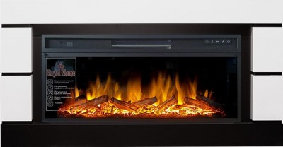 Каминокомплект Royal Flame Modern - Белый с черным (Глубина 300 мм) с очагом Vision 42 LOG LED