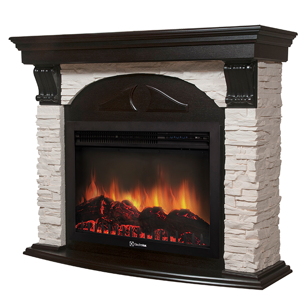 Портал Firelight Torre 25S камень белый, венге