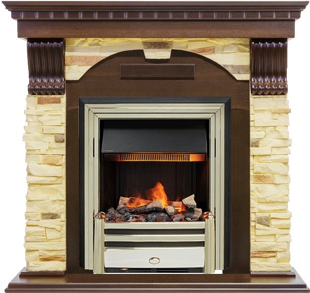 Каминокомплект Dimplex Dublin - Темный дуб / Сланец с очагом Cavendish