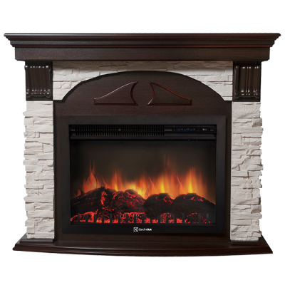 Портал Firelight Torre 25S камень белый, темный дуб