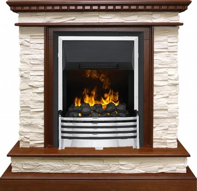 Каминокомплект Dimplex Calgary - Дуб / Сланец белый с очагом Flagstaff