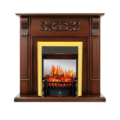 Каминокомплект Royal Flame Venice - Махагон коричневый антик с очагом Fobos FX M Brass
