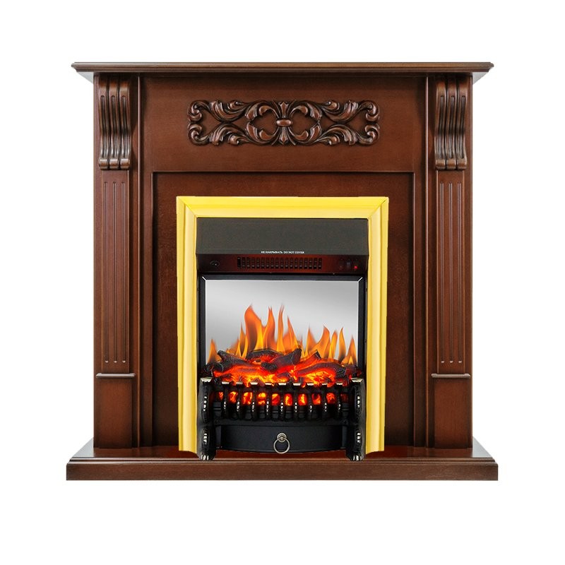 Каминокомплект Royal Flame Venice - Махагон коричневый антик с очагом Fobos FX M Brass