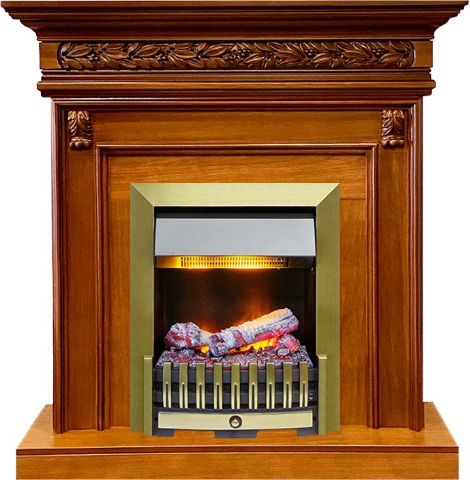 Каминокомплект Dimplex Valletta - Орех с очагом Danville Antique Brass FB2