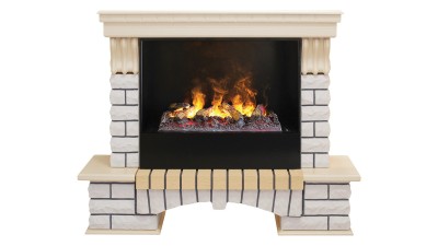 Камин электрический RealFlame Country 26 WT с очагом 3D Cassette 630 + Black вставка