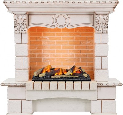 Каминокомплект Dimplex Pierre Luxe угловой - Слоновая кость / Шампань с Cassette 600 LNH-INT дрова