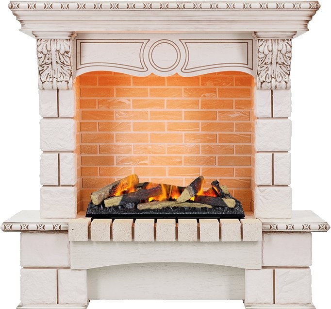 Каминокомплект Dimplex Pierre Luxe угловой - Слоновая кость / Шампань с Cassette 600 LNH-INT дрова