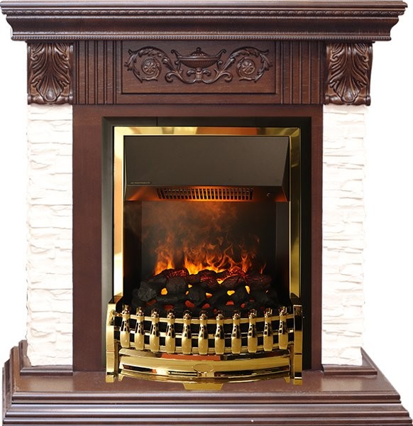 Каминокомплект Dimplex Luxemburg (каменный) - Сланец/Темный дуб с очагом Atherton