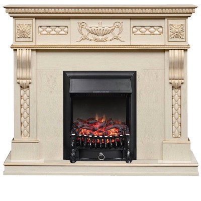 Каминокомплект Royal Flame Corsica - Слоновая кость с патиной с очагом Fobos FX Black