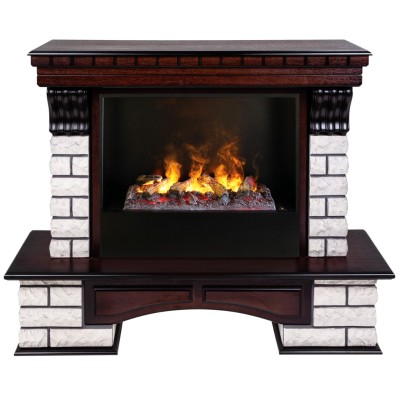 Камин электрический RealFlame Country Rock 26 AO с очагом 3D Cassette 630 + Black вставка