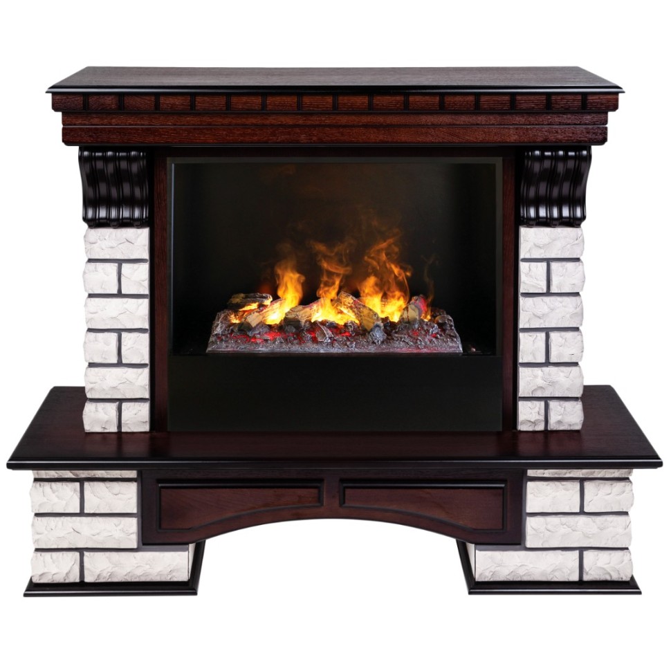 Камин Country Rock 26 AO с очагом 3D Cassette 630 + Black вставка