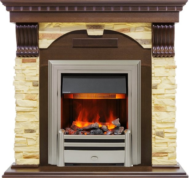 Каминокомплект Dimplex Dublin угловой - Темный дуб / Сланец с очагом Chesford