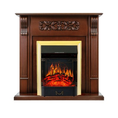 Каминокомплект Royal Flame Venice - Махагон коричневый антик с очагом Majestic FX Brass
