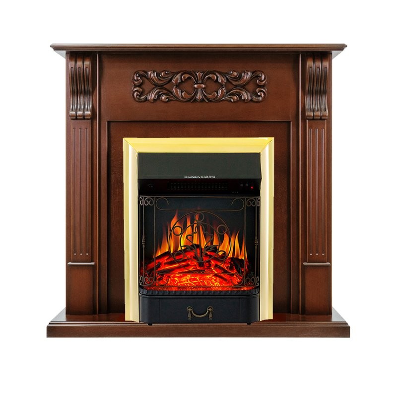 Каминокомплект Royal Flame Venice - Махагон коричневый антик с очагом Majestic FX Brass
