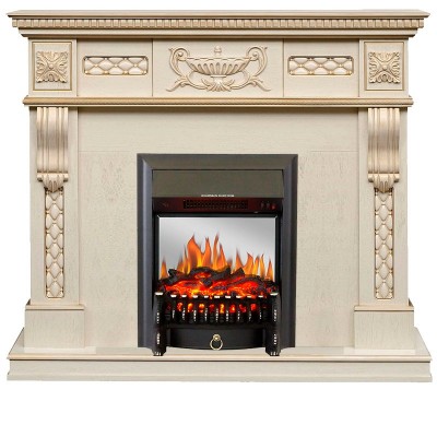 Каминокомплект Royal Flame Corsica - Слоновая кость с патиной с очагом Fobos FX M Black