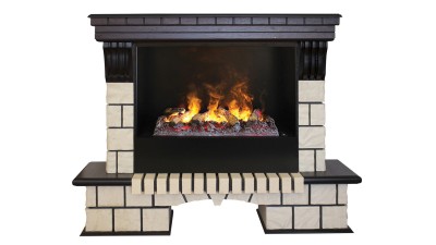 Камин электрический RealFlame Stone 26 AO с очагом 3D Cassette 630 + Black вставка