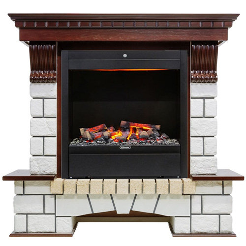 Портал Dimplex Pierre Luxe Albany камень белый/темный дуб